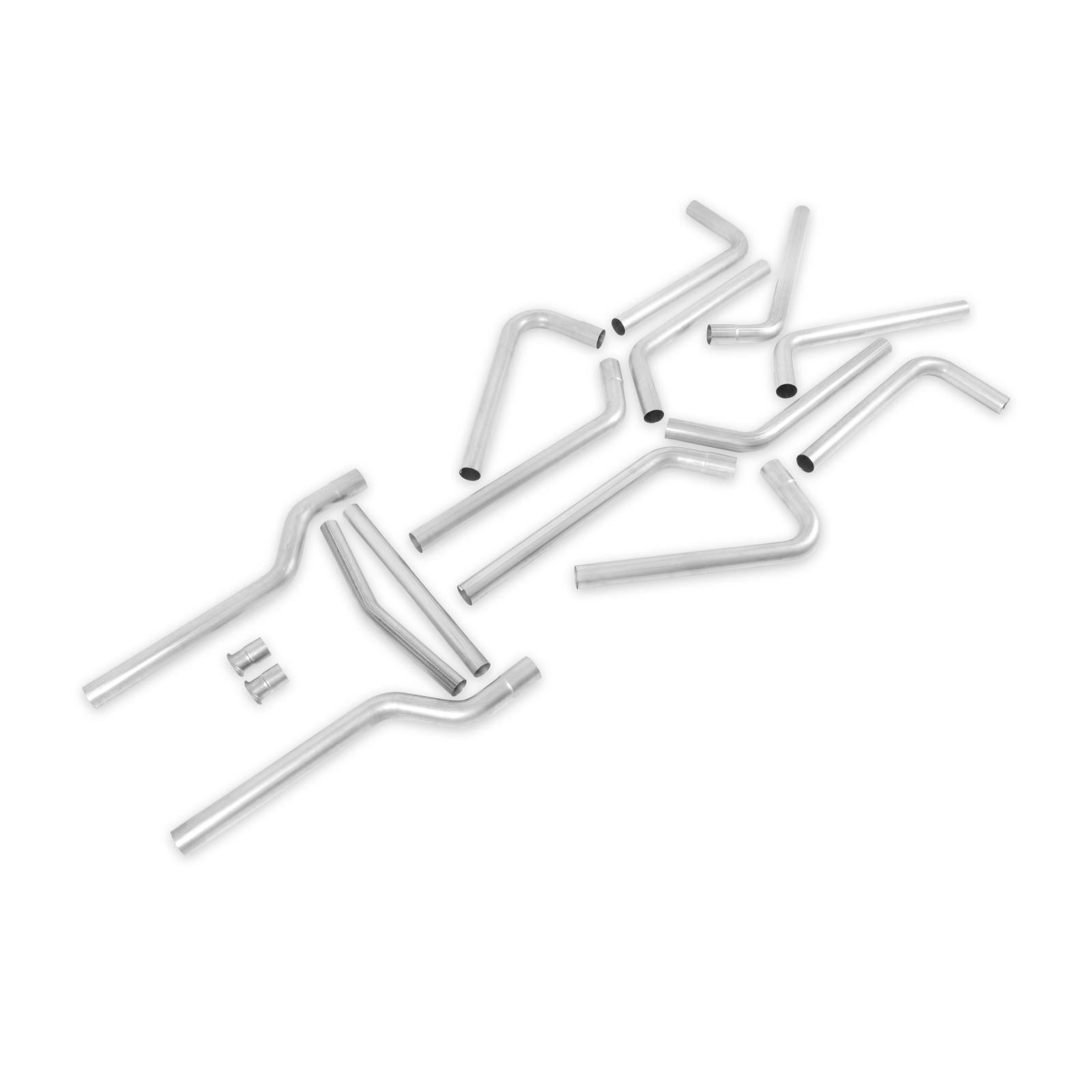 U-Fit Dual Exhaust Kit 16 Pc. Universal Dual Exhaust Tubing Kit 2.50-Inch Mandrel-Bent 409 Stainless Steel Tubing Flowmaster