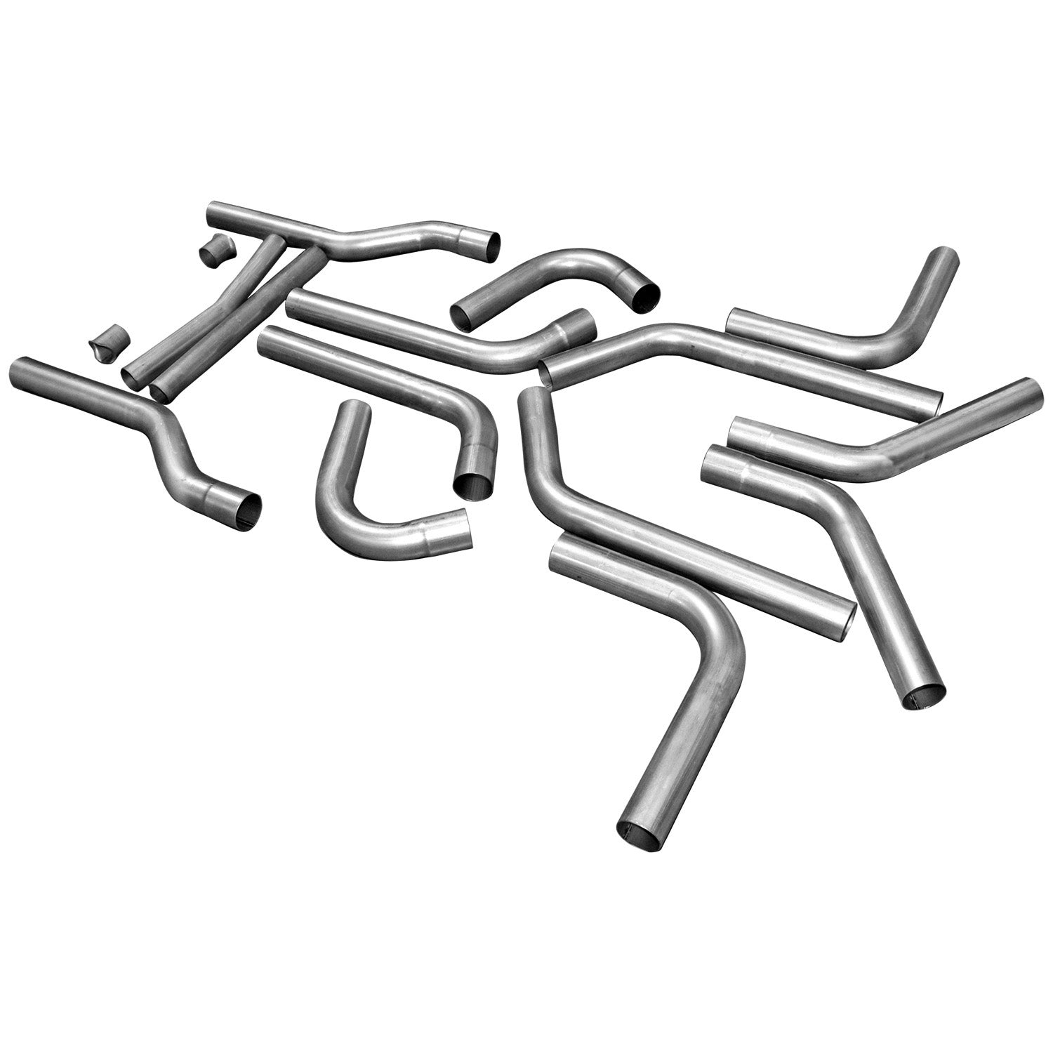 U-Fit Dual Exhaust Kit 16 Pc. Universal Dual Exhaust Tubing Kit 3.00-Inch Mandrel-Bent 409 Stainless Steel Tubing Flowmaster