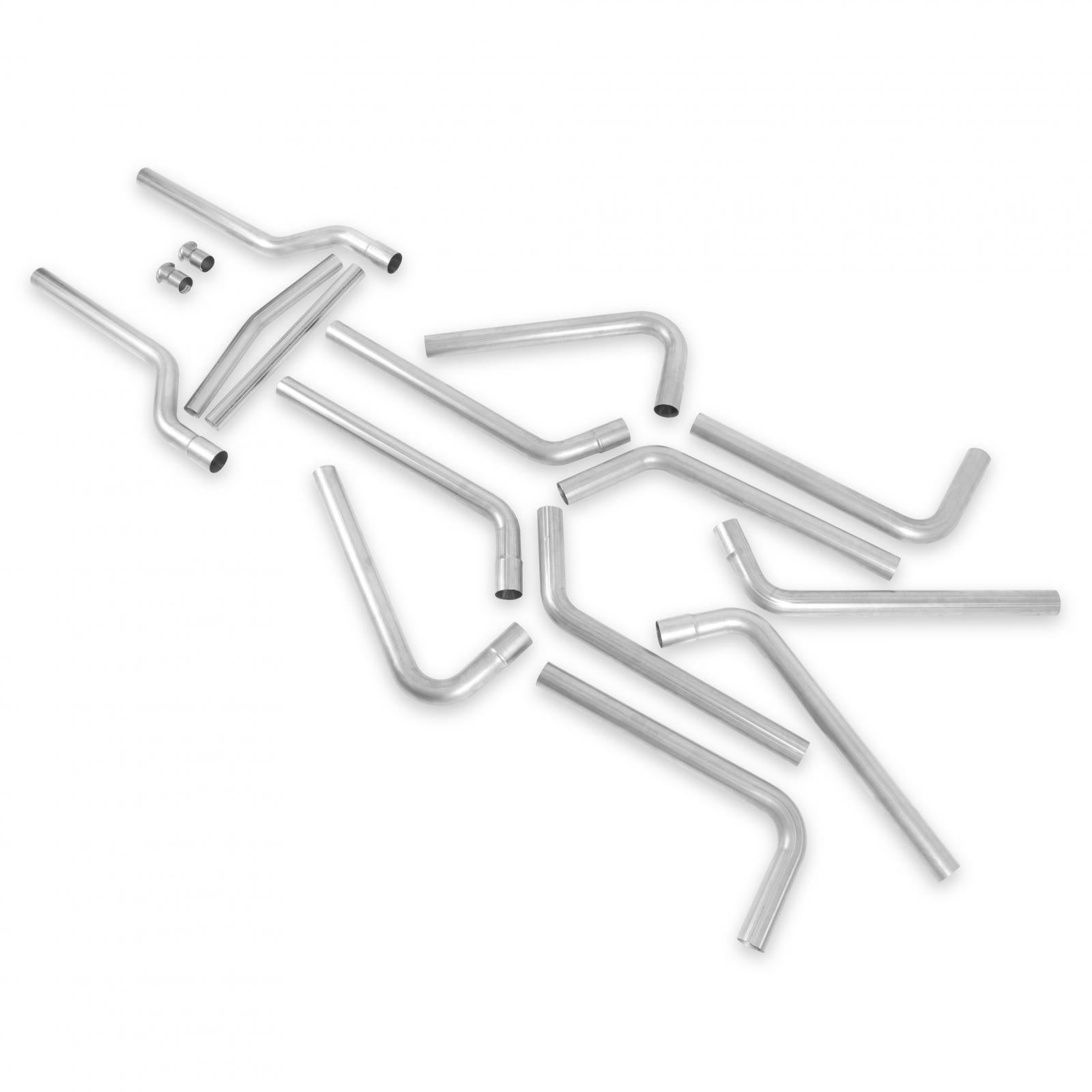 U-Fit Dual Exhaust Kit 16 Pc. Universal Dual Exhaust Tubing Kit 3.00-Inch Mandrel-Bent 409 Stainless Steel Tubing Flowmaster