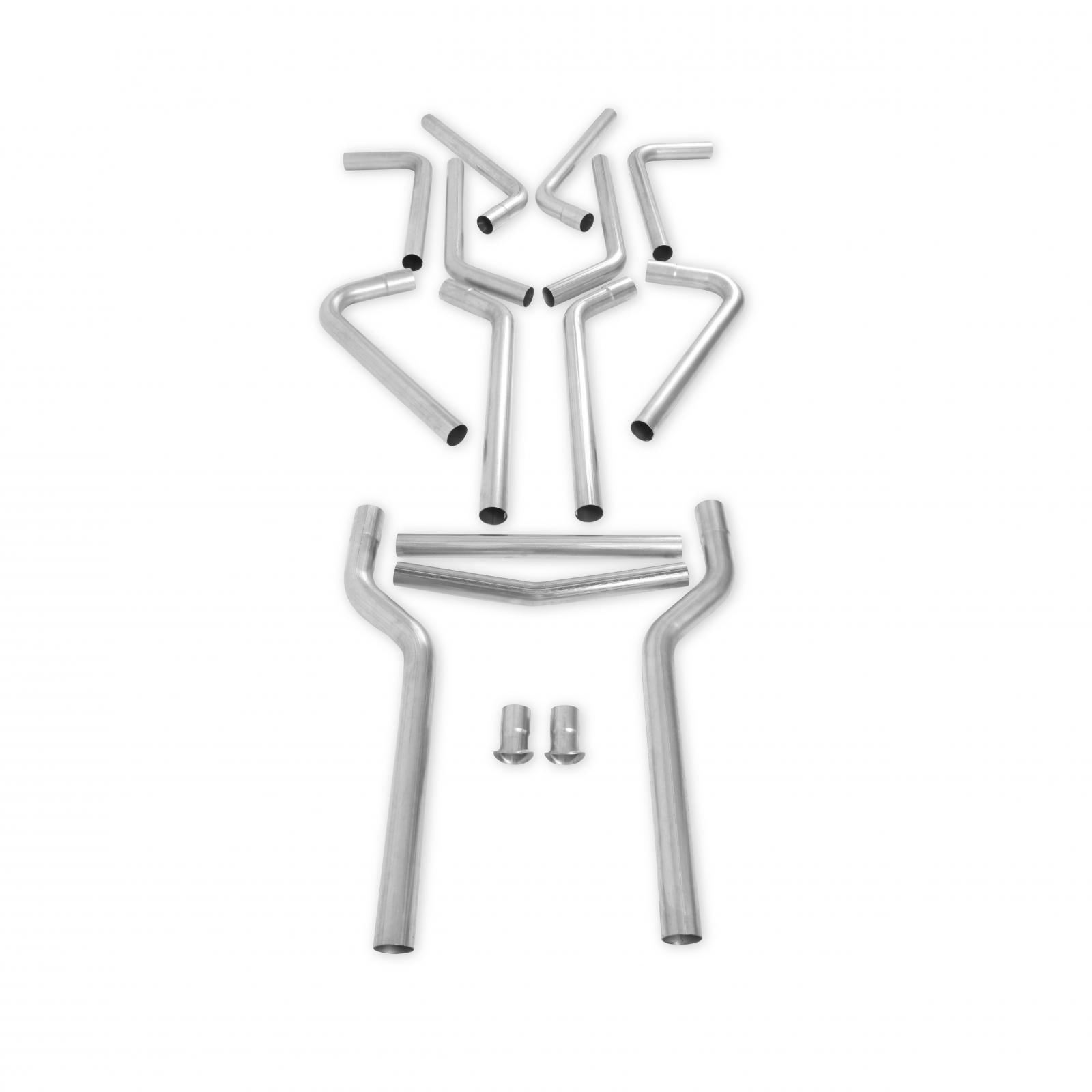 U-Fit Dual Exhaust Kit 16 Pc. Universal Dual Exhaust Tubing Kit 3.00-Inch Mandrel-Bent 409 Stainless Steel Tubing Flowmaster