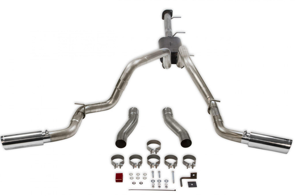 American Thunder Cat-Back Exhaust System Fits 2020-2026 GM 2500Hd/3500Hd With 6.6L Gas Engine, Crew Cab/Short Bed, Dual Out Rear/Dual Out Side, Polished Tips Aggressive To Moderate Sound Flowmaster