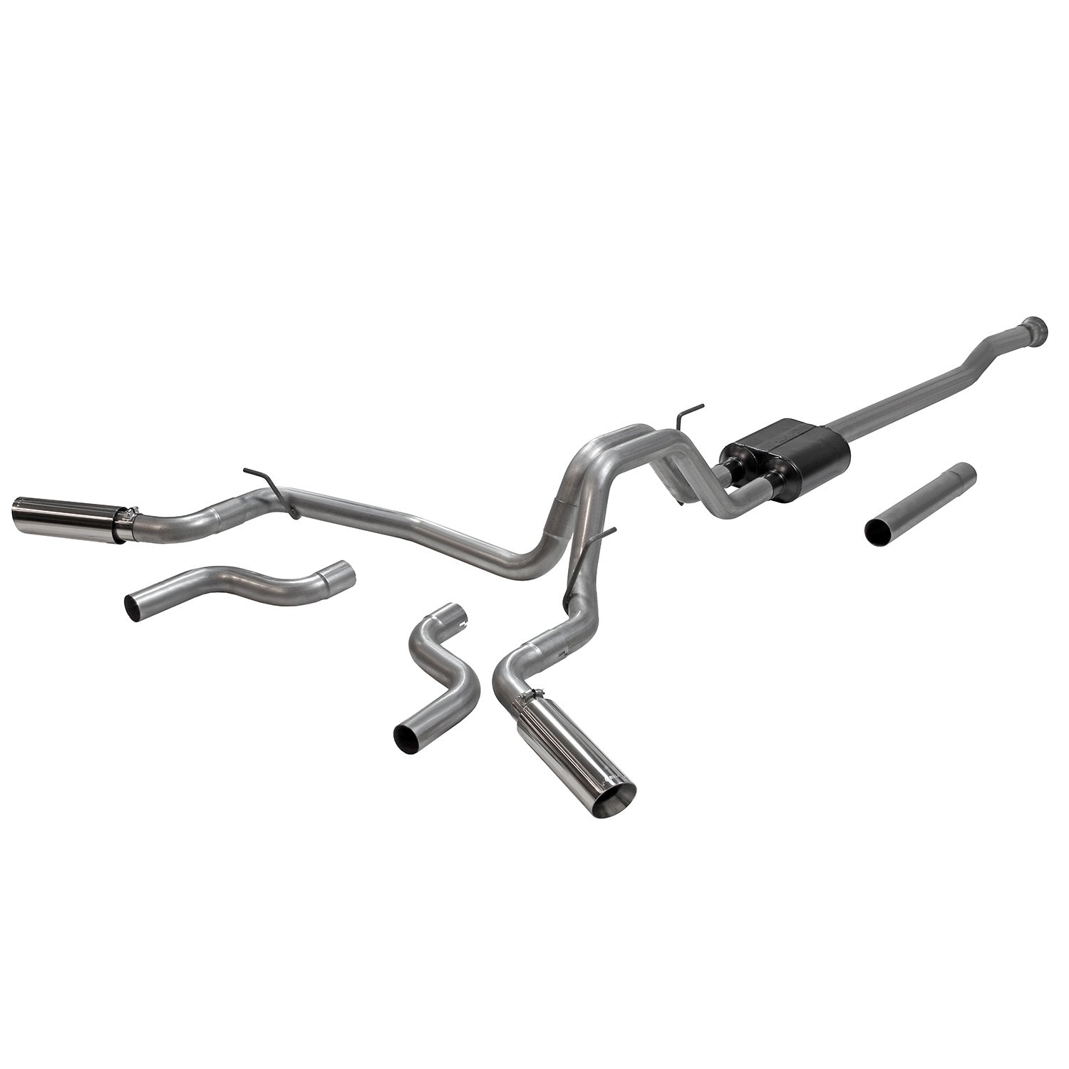 American Thunder Cat-Back Exhaust System Fits 2021-2025 Ford F-150 2.7L, 3.5L, 5.0L. American Thunder, Cat-Back, Dual Exit Stainless Steel Exhaust System Flowmaster