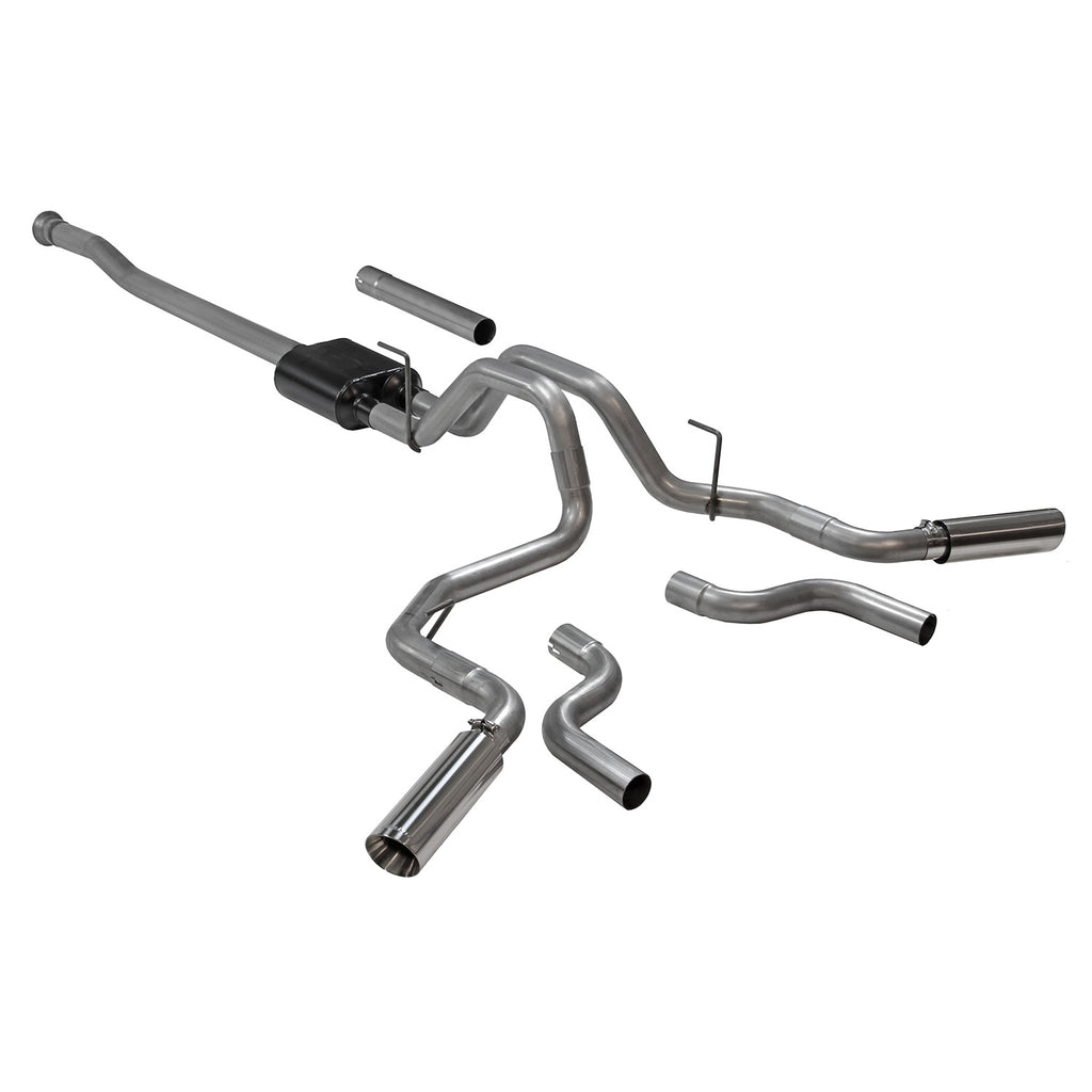 American Thunder Cat-Back Exhaust System Fits 2021-2025 Ford F-150 2.7L, 3.5L, 5.0L. American Thunder, Cat-Back, Dual Exit Stainless Steel Exhaust System Flowmaster