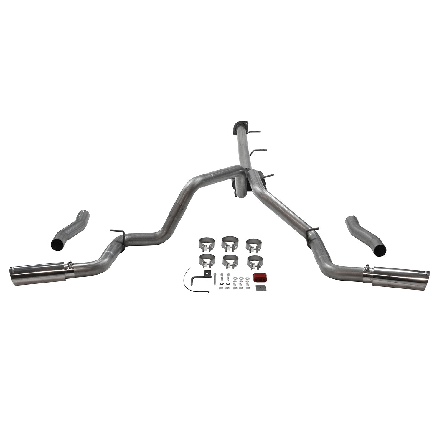 Outlaw Cat-Back Exhaust System Fits 2020-2026 Silverado/Sierra 2500Hd/3500Hd 6.6L Gas V8, Outlaw Series, 3.50 Inch To Dual 3.00 Inch Cat-Back, Dual Rear Exit, Stainless Steel Exhaust System Flowmaster