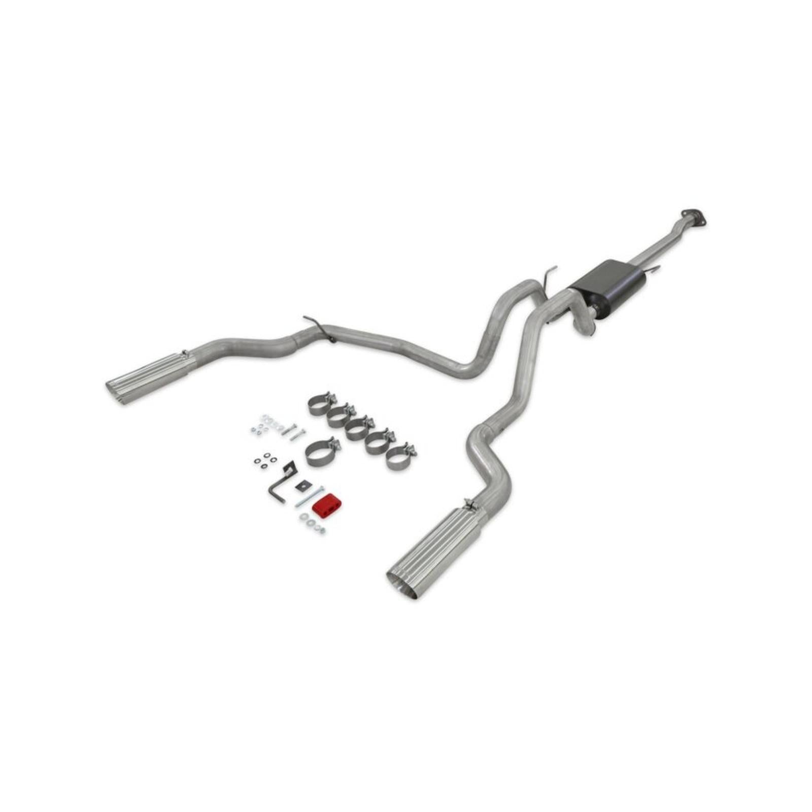 Force Ii Cat-Back Exhaust System Fits 2015-2020 Ford F-150 2.7L, 3.3L, 3.5L, 5.0-Liter, Force Ii Cat-Back, Dual Out Rear Exit, 4.00-Inch Polished Tips, Stainless Steel Exhaust System Flowmaster