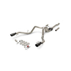 Outlaw Cat-Back Exhaust System Fits 2021-2025 Ford F150 2.7, 3.5 And 5.0-Liter, Powerboost And Non-Hybrid With Factory Dual Tailpipes, Outlaw Cat-Back 3.0-Inch Stainless Steel Exhaust System, 4.50-Inch Black Tips Flowmaster