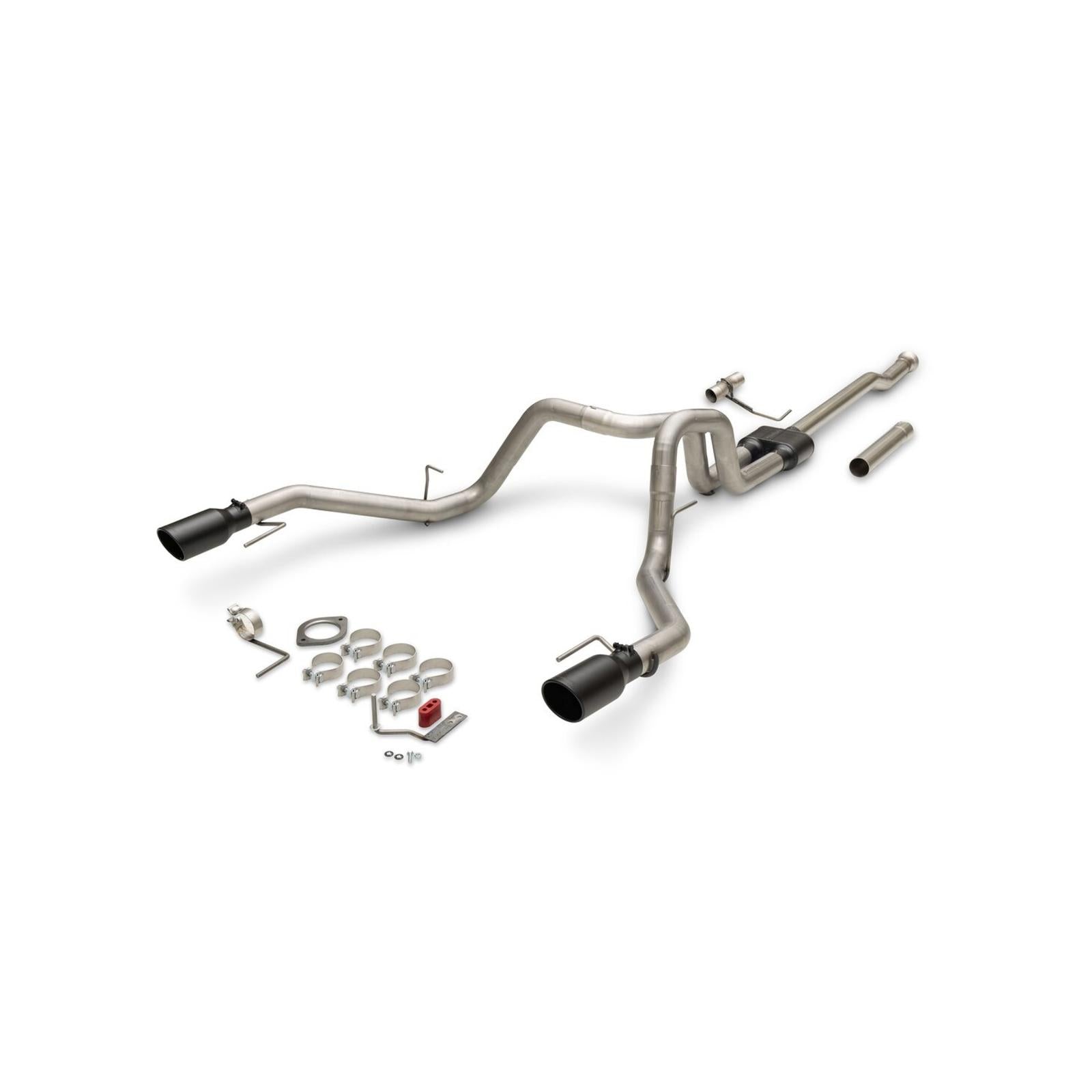 Outlaw Cat-Back Exhaust System Fits 2021-2025 Ford F150 2.7, 3.5 And 5.0-Liter, Powerboost And Non-Hybrid With Factory Dual Tailpipes, Outlaw Cat-Back 3.0-Inch Stainless Steel Exhaust System, 4.50-Inch Black Tips Flowmaster