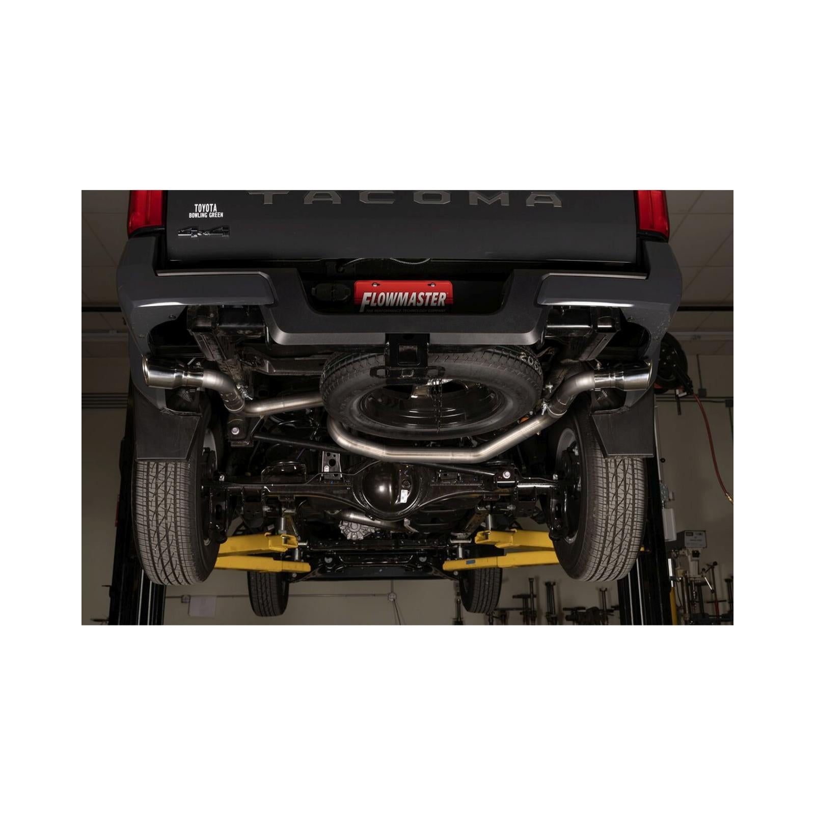 American Thunder Cat-Back Exhaust System Fits 2024-2025 Toyota Tacoma 2.4-Liter, All Wheelbases, American Thunder Dual Out Rear Or Side Exit, Cat-Back Exhaust System, Stainless Steel – Aggressive To Moderate Sound Flowmaster