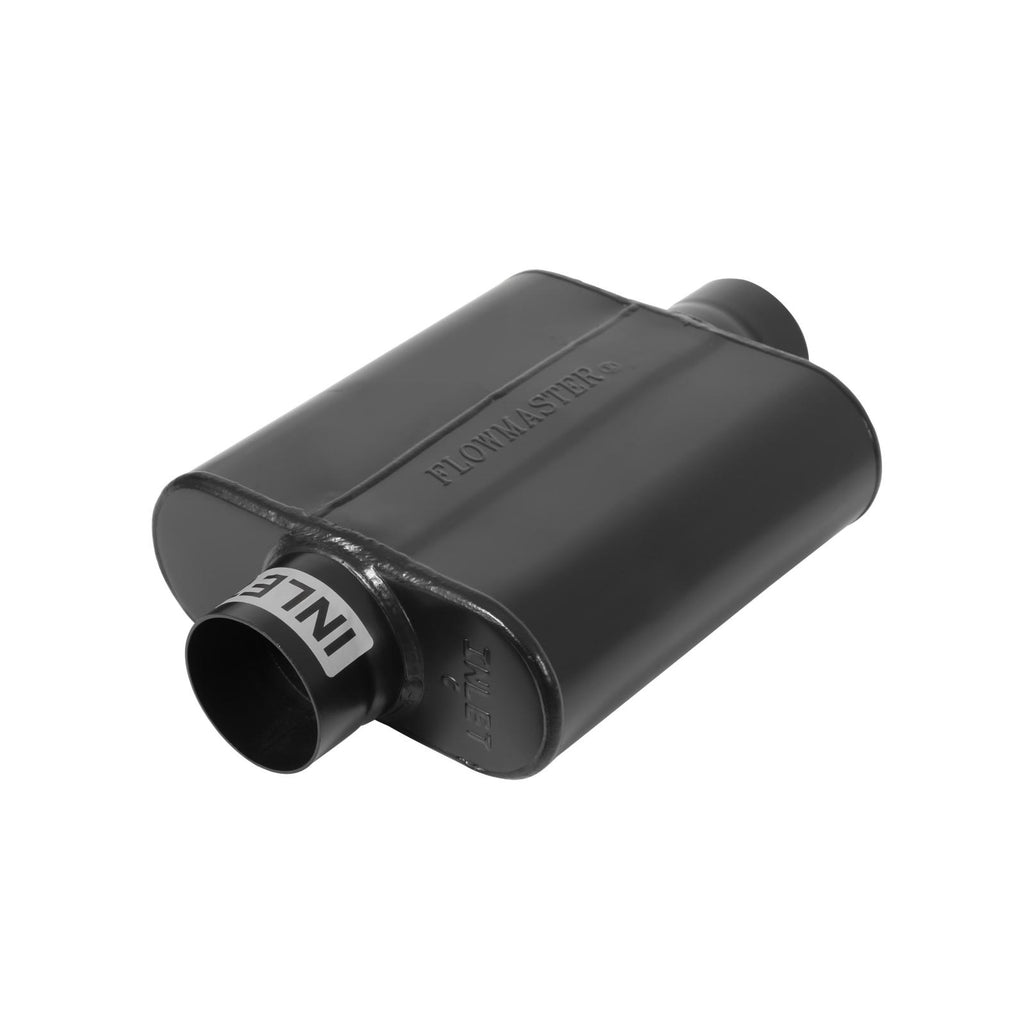 40 Series Delta Force Race Muffler 40 Series Race Muffler 409SS 2.50 Center In 2.50 Center Out -Aggressive Sound Flowmaster