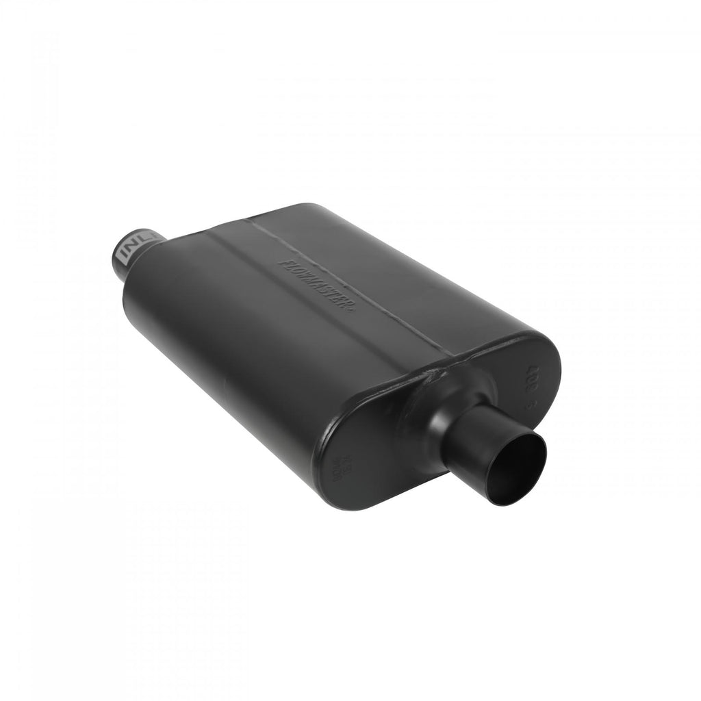 Super 44 Series Chambered Muffler Super 44 Series Stainless Steel 2.25 Offset In 2.25 Center Out Aggressive Sound Flowmaster