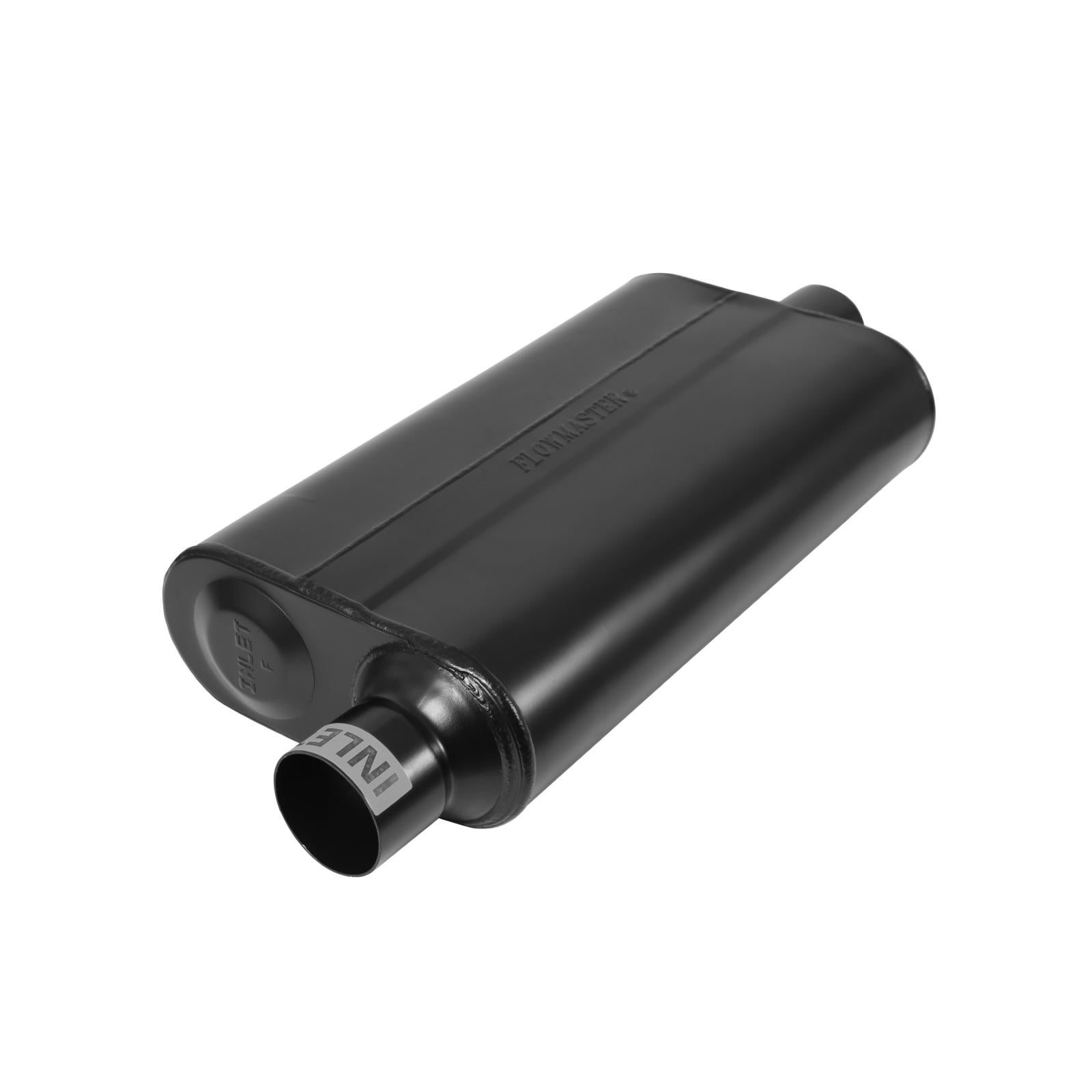 50 Series Delta Flow Chambered Muffler 50 Delta Flow Stainless Steel 2.50 Offset In 2.50 Center Out Moderate Sound Flowmaster