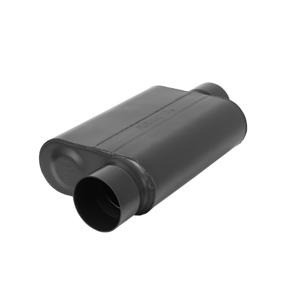40 Series Delta Force Race Muffler 40 Series Race Muffler 409SS 3.50 Offset In 3.50 Center Out -Aggressive Sound Flowmaster