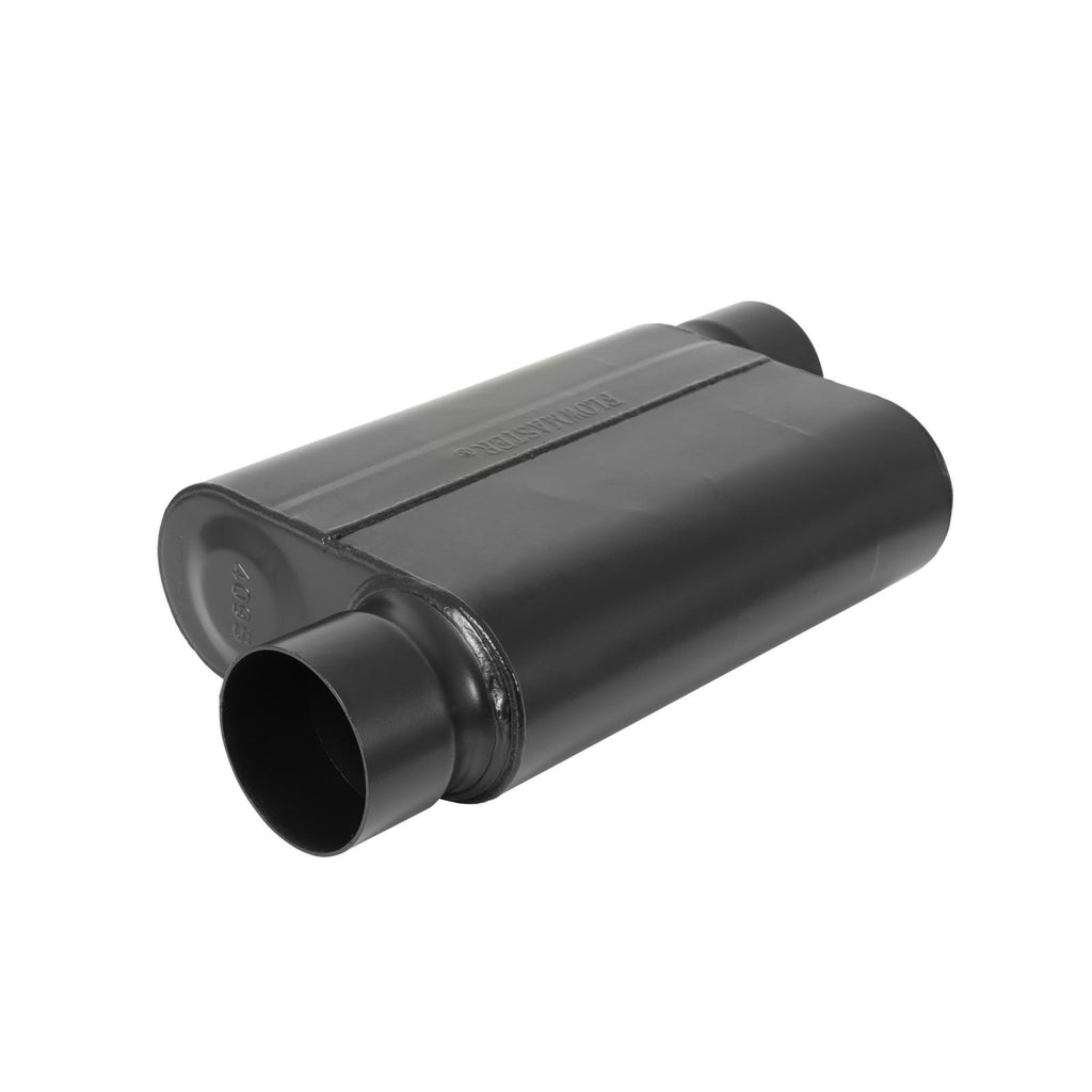 40 Series Delta Force Race Muffler 40 Series Race Muffler 409SS 3.50 Offset In 3.50 Offset Out -Aggressive Sound Flowmaster