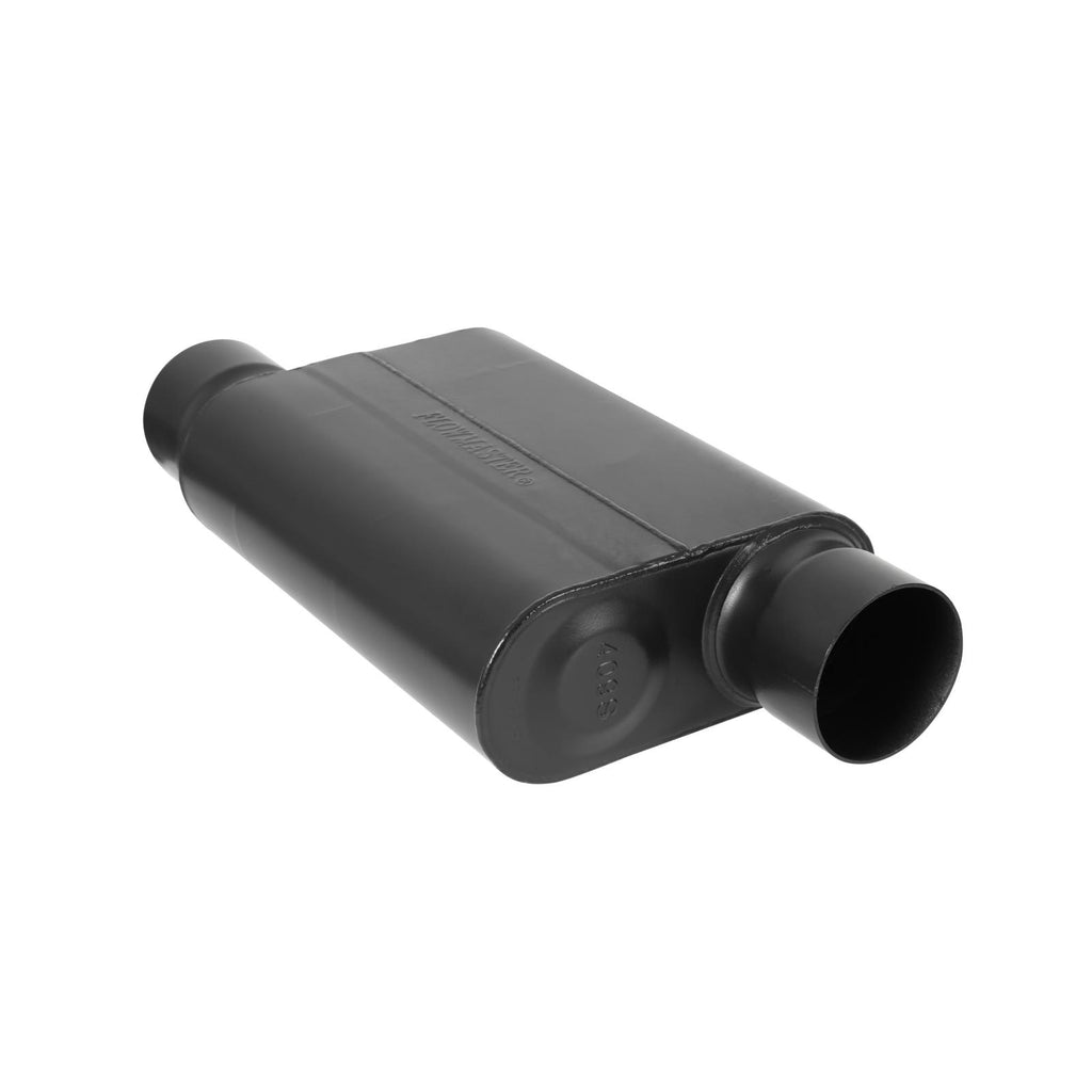 40 Series Delta Force Race Muffler 40 Series Race Muffler 409SS 3.50 Offset In 3.50 Offset Out -Aggressive Sound Flowmaster