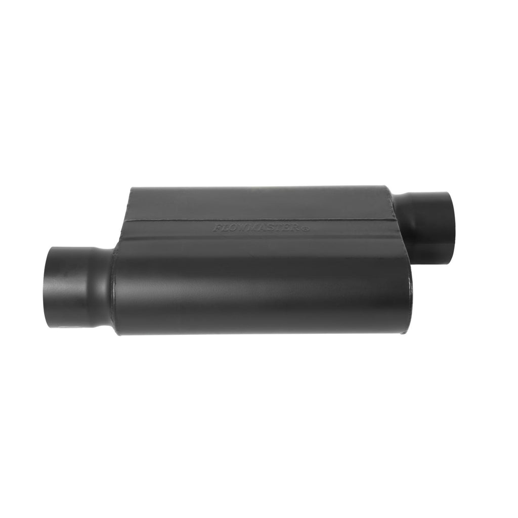 40 Series Delta Force Race Muffler 40 Series Race Muffler 409SS 3.50 Offset In 3.50 Offset Out -Aggressive Sound Flowmaster