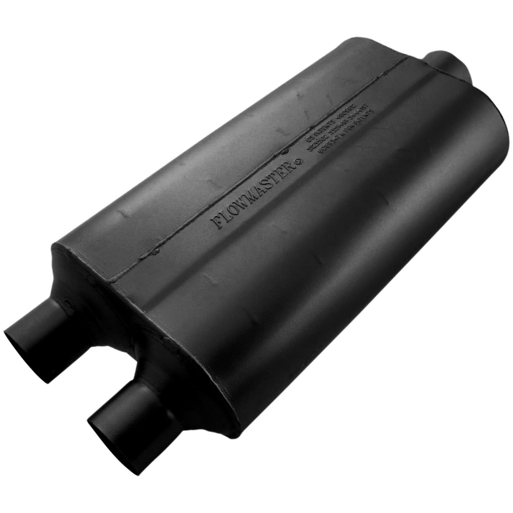 Super 50 Series Chambered Muffler Super 50 Stainless Steel 2.25 Dual In 3.00 Center Out Mild Sound Flowmaster