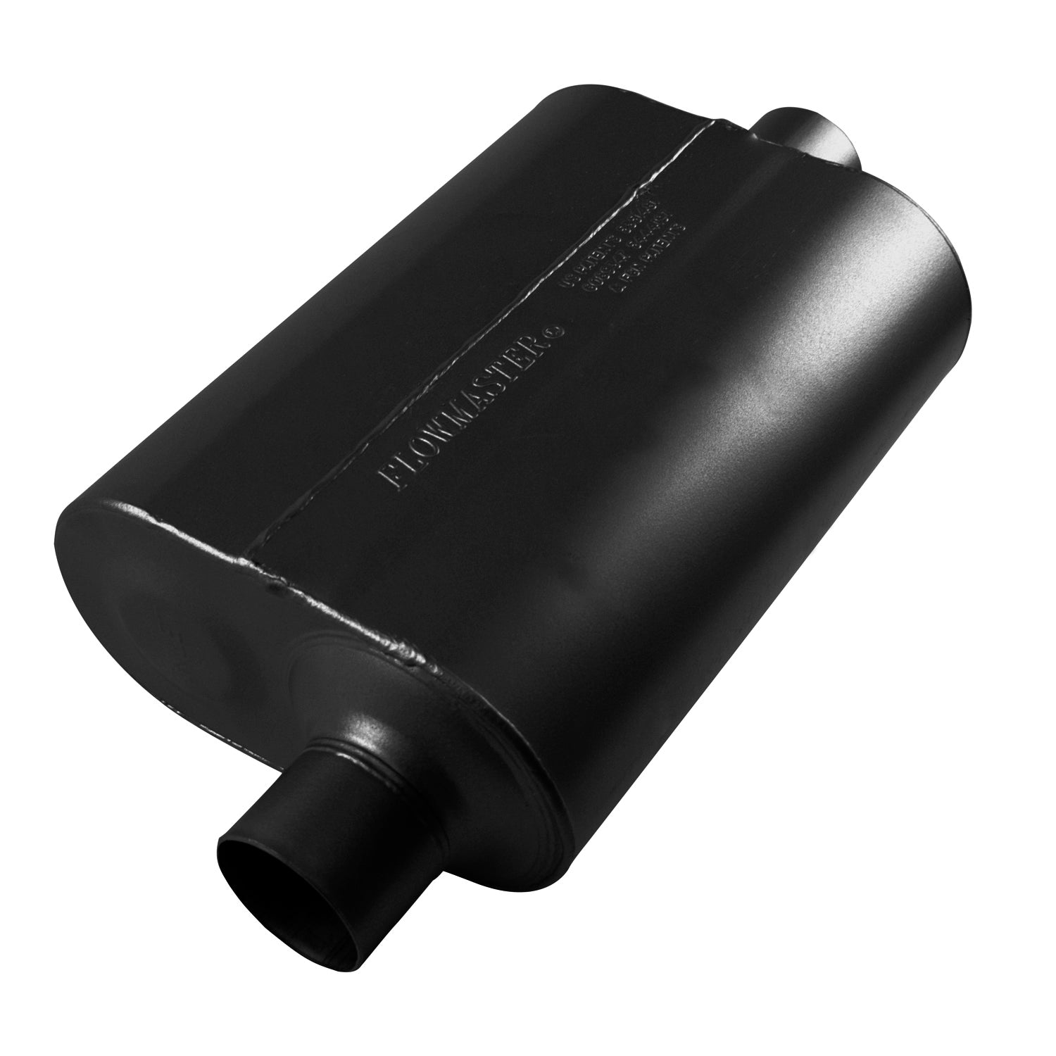 Super 40 Series Chambered Muffler Super 40® Stainless Steel 2.50 Offset In 2.50 Center Out Aggressive Sound Flowmaster