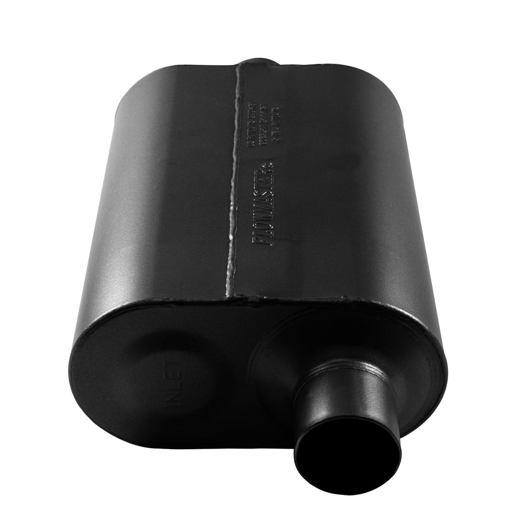 Super 40 Series Chambered Muffler Super 40® Stainless Steel 2.50 Offset In 2.50 Center Out Aggressive Sound Flowmaster