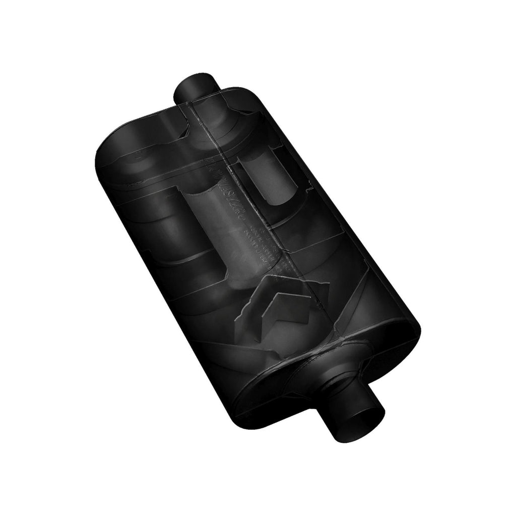 Super 50 Series Chambered Muffler Super 50 Stainless Steel 3.00 Center In 2.50 Dual Out Mild Sound Flowmaster