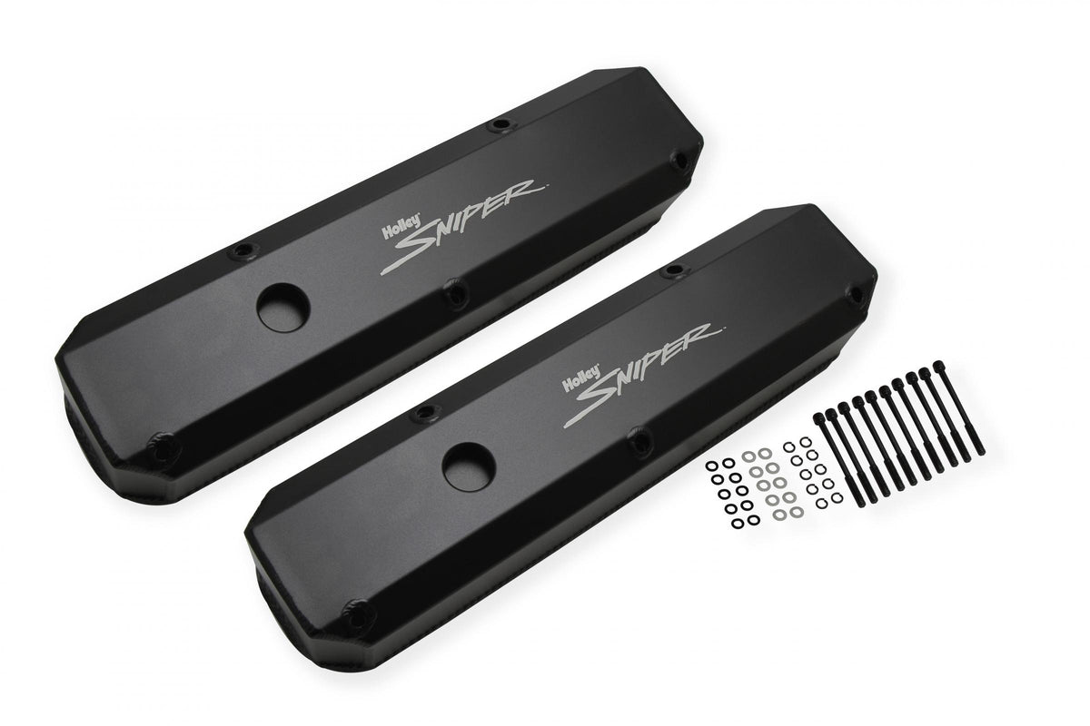 Valve Cover Fabricated Aluminum Chrysler Small Block Black Finish 1964-91 Chrysler Small Block 273-360 Cubic Inch Exc. Magnum Sniper EFI