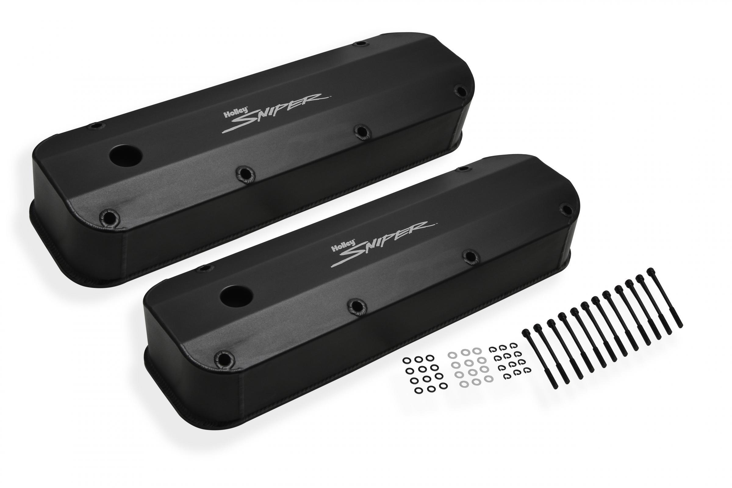 Valve Cover Fabricated Aluminum Ford Big Block Black Finish 1968-97 Ford Big Block 429-460 Cubic Inch Sniper EFI