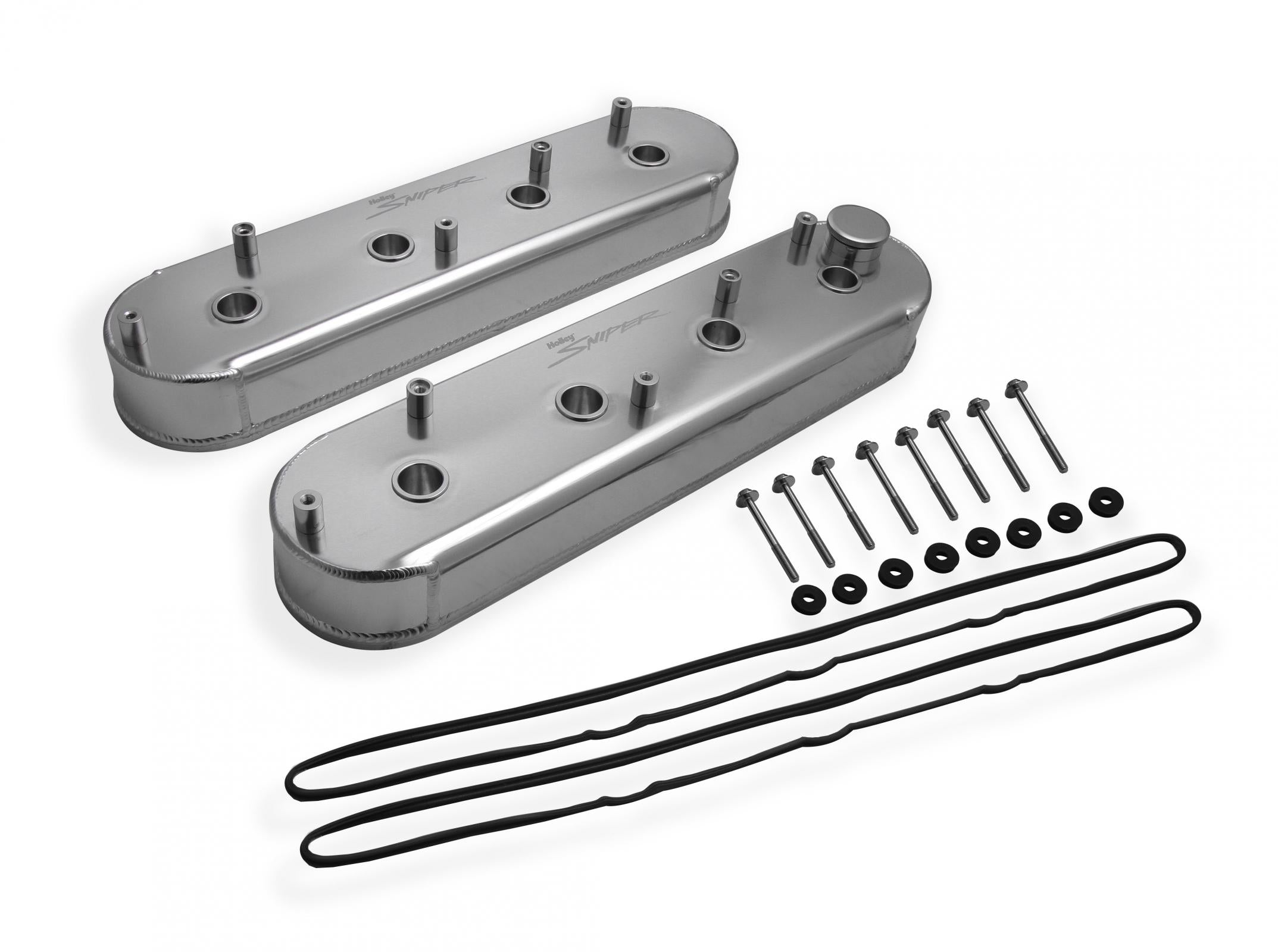 Valve Cover Fabricated Aluminum GM Ls Engines Natural Anodized GM Gen Iii/Iv Ls Engines Oem Ls Coil Stands Holley Logo Tig Welded Sniper EFI