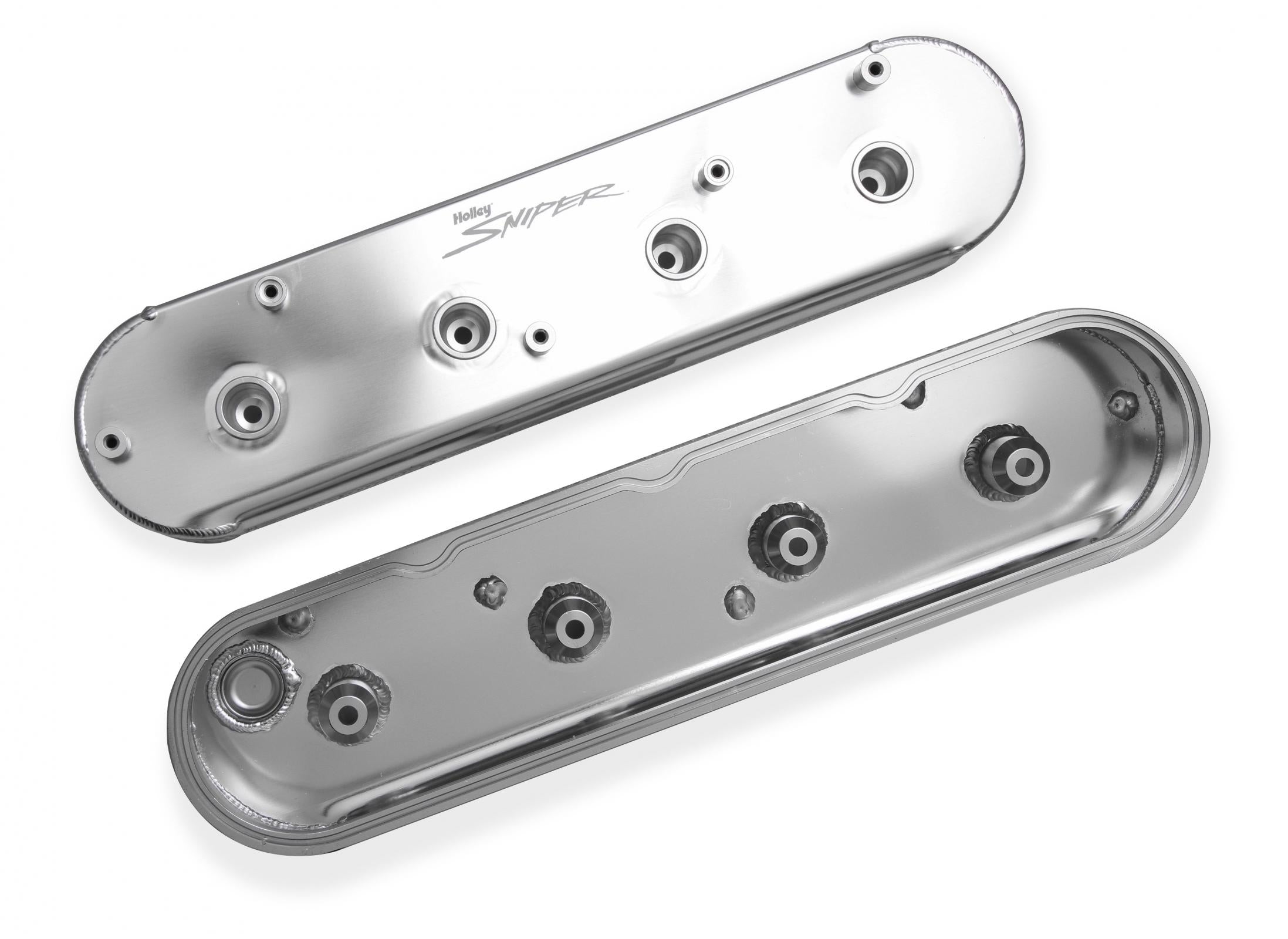 Valve Cover Fabricated Aluminum GM Ls Engines Natural Anodized GM Gen Iii/Iv Ls Engines Oem Ls Coil Stands Holley Logo Tig Welded Sniper EFI
