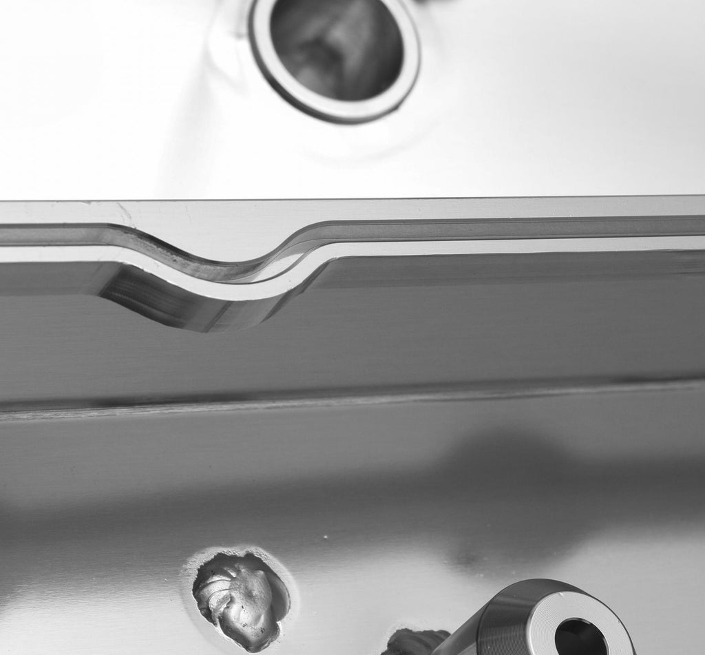 Valve Cover Fabricated Aluminum GM Ls Engines Natural Anodized GM Gen Iii/Iv Ls Engines Oem Ls Coil Stands Holley Logo Tig Welded Sniper EFI