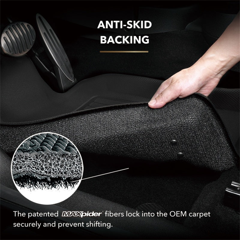 3D MAXpider 22-23 Nissan Frontier Crew Cab (w/ Subwoofer) Kagu Floor Mat Complete Set - Black