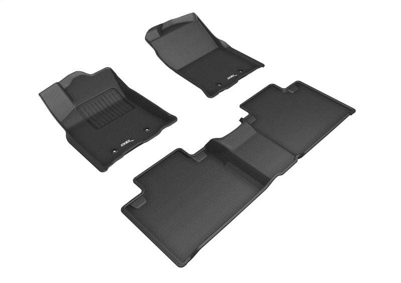 3D MAXpider 2018-2020 Toyota Tacoma Access Cab Kagu 1st & 2nd Row Floormats - Black