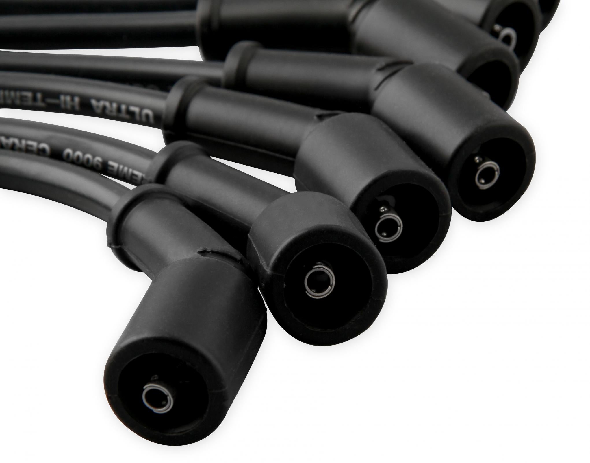 Spark Plug Wire Set Extreme 9000 Ceramic Boot Ls Terminals Ls3/Ls4/Ls7 Black Custom Fit Extreme Heat Black Ceramic Boot Ferro Spiral Core Spark Plug Wire Set ACCEL