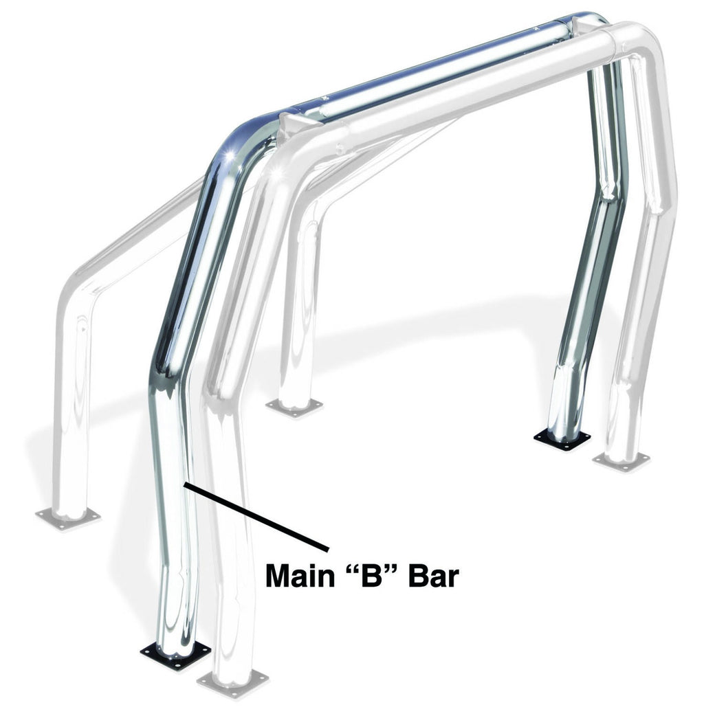 Bed Bar Component B Main Bar Polished Stainless Steel 1987-2004 Dodge Dakota Go Rhino