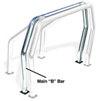 Bed Bar Component B Main Bar Polished Stainless Steel 1987-2004 Dodge Dakota Go Rhino