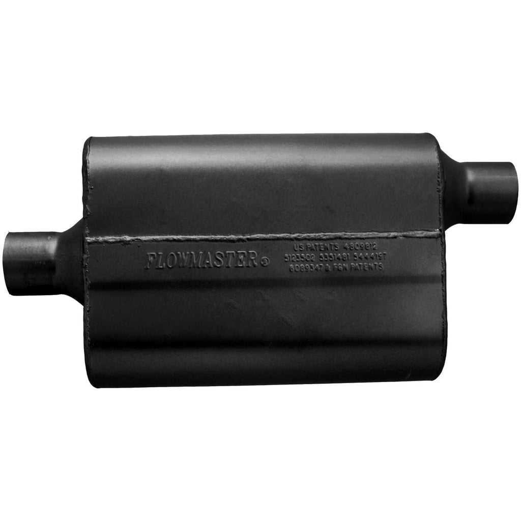 40 Series Delta Flow Chambered Muffler 40 Delta Flow 2.25 Center In 2.25 Offset Out Aggressive Sound Flowmaster