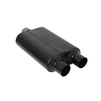 40 Series Delta Flow Chambered Muffler 40 Delta Flow 2.50 Center In 2.50 Dual Out Aggressive Sound Flowmaster