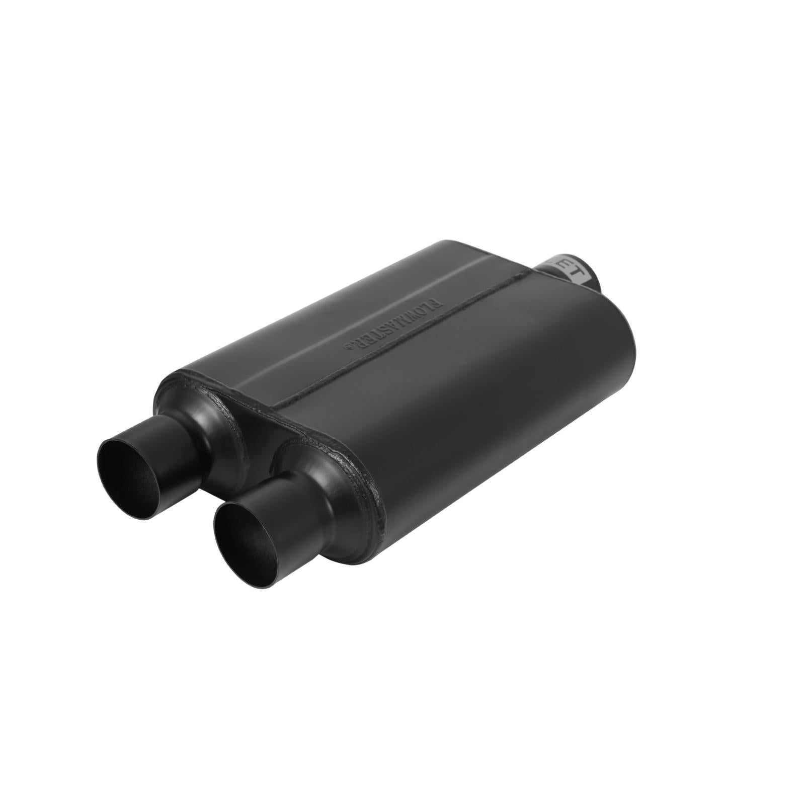 40 Series Delta Flow Chambered Muffler 40 Delta Flow 2.50 Center In 2.50 Dual Out Aggressive Sound Flowmaster