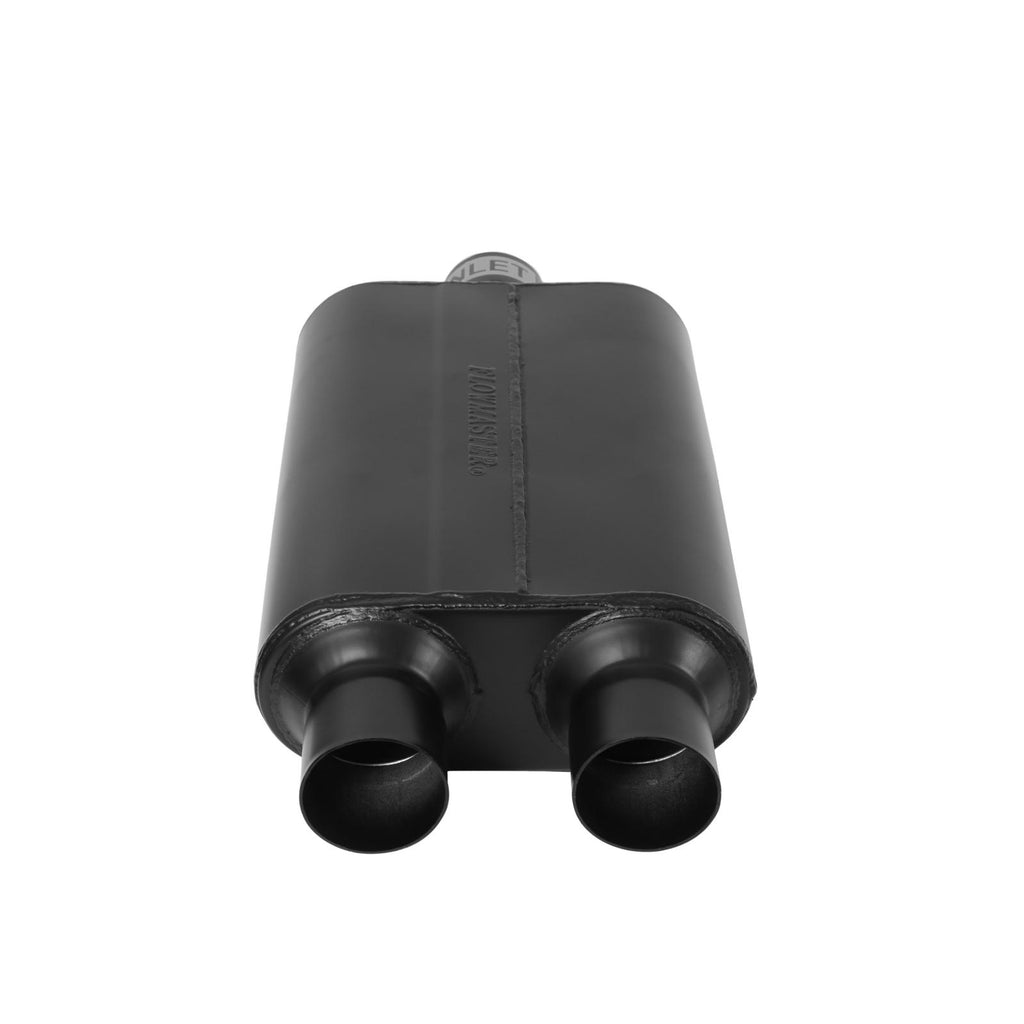 40 Series Delta Flow Chambered Muffler 40 Delta Flow 2.50 Center In 2.50 Dual Out Aggressive Sound Flowmaster