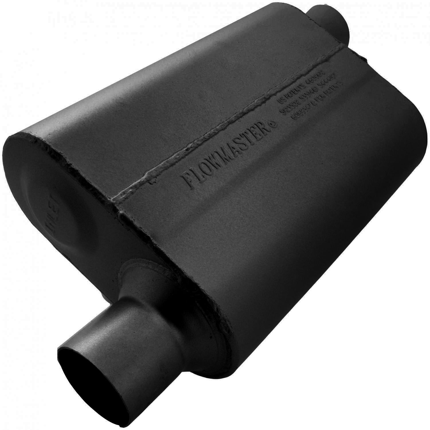 40 Series Delta Flow Chambered Muffler 40 Delta Flow 2.50 Offset In 2.50 Offset Out Aggressive Sound Flowmaster