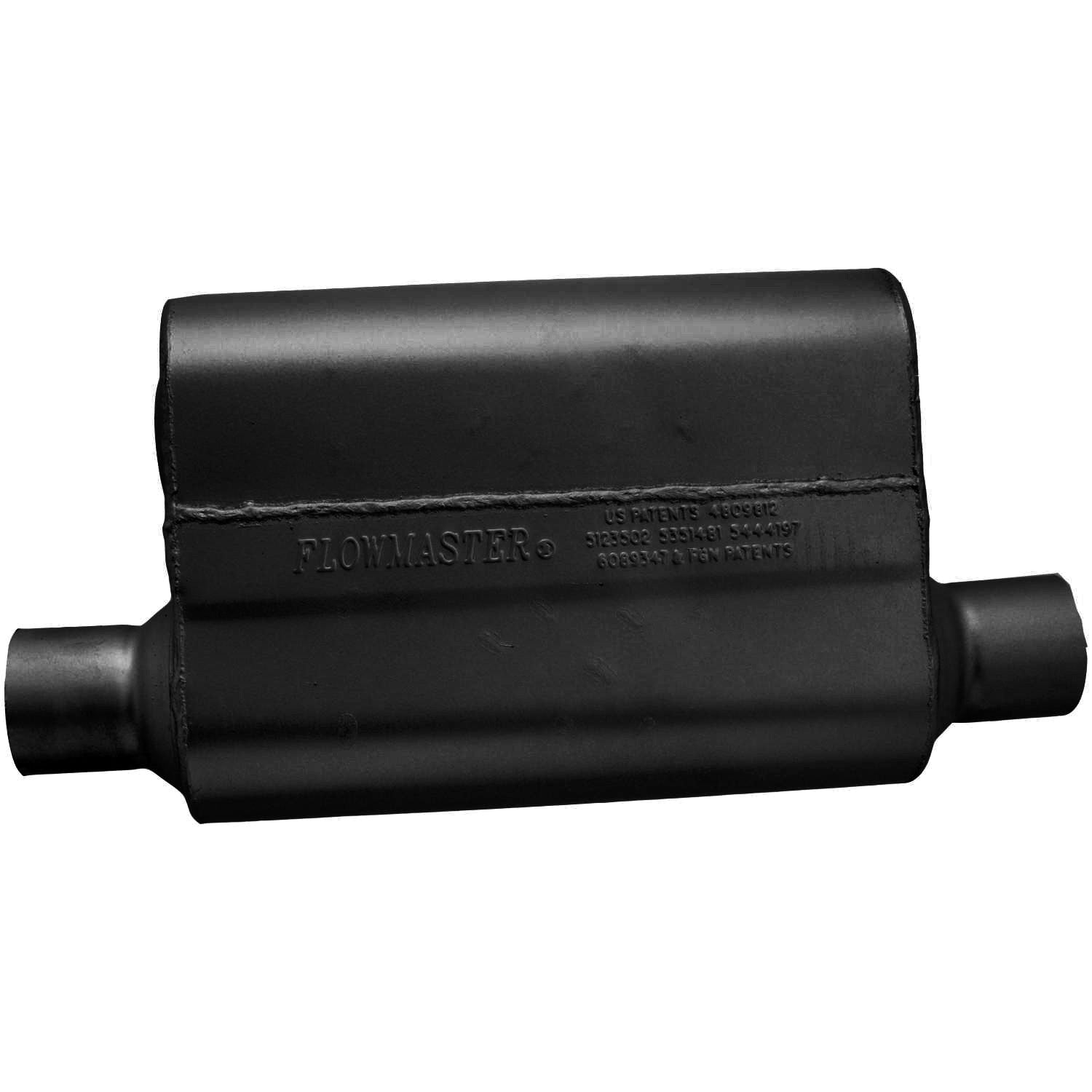 40 Series Delta Flow Chambered Muffler 40 Delta Flow 2.50 Offset In 2.50 Same Side Out Aggressive Sound Flowmaster
