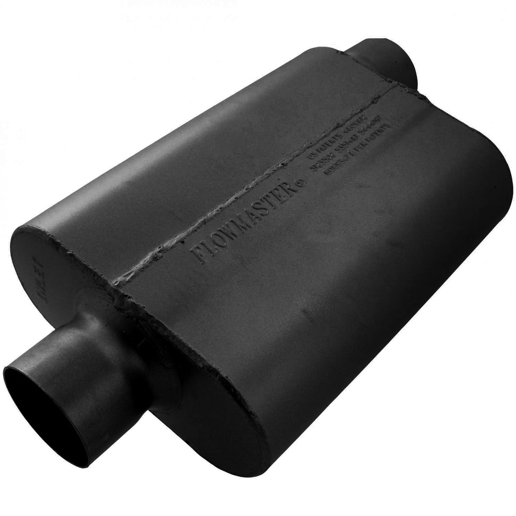 40 Series Delta Flow Chambered Muffler 40 Delta Flow 3.00 Center In 3.00 Offset Out Aggressive Sound Flowmaster