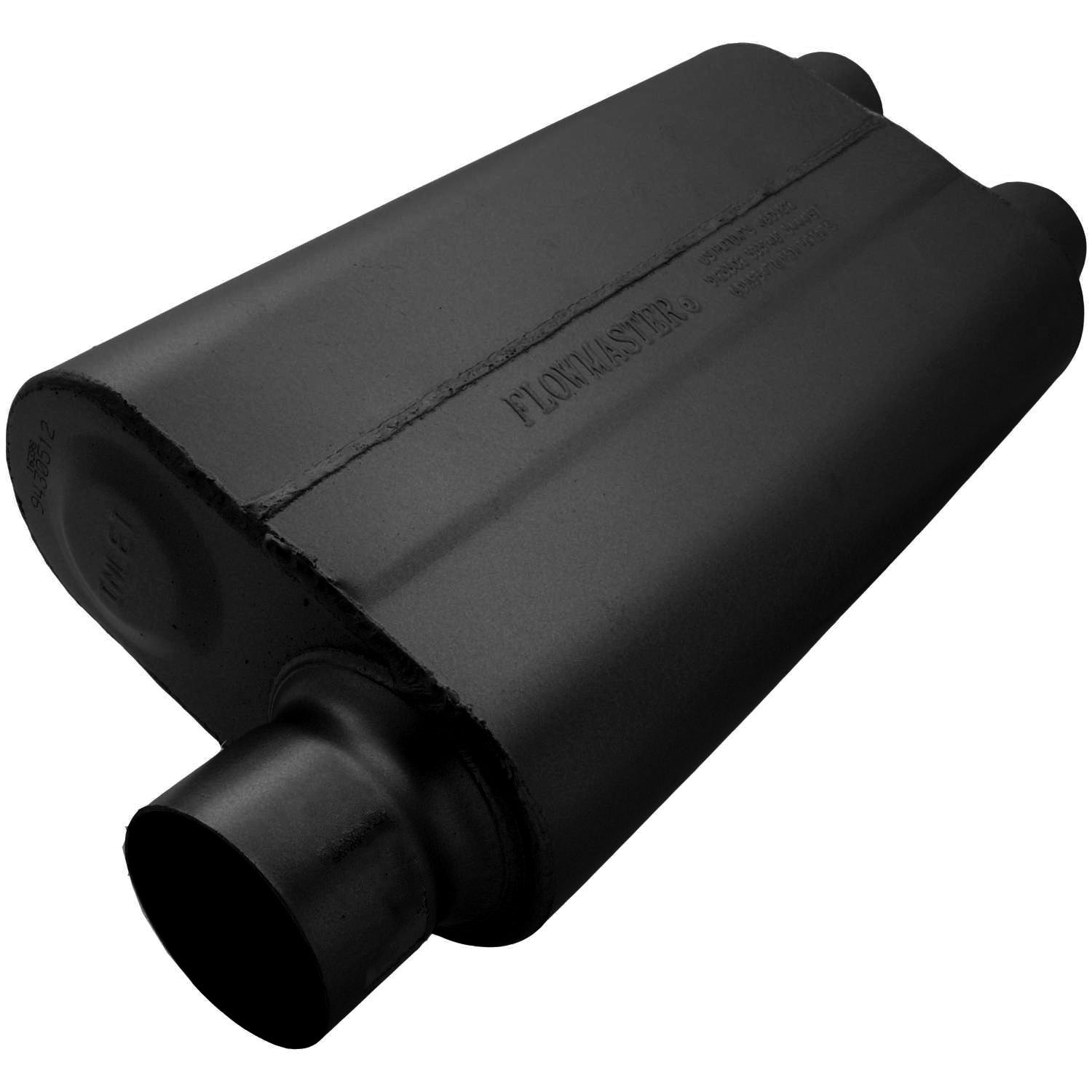 50 Series Delta Flow Chambered Muffler 50 Delta Flow 3.00 Offset In 2.50 Dual Out Moderate Sound Flowmaster