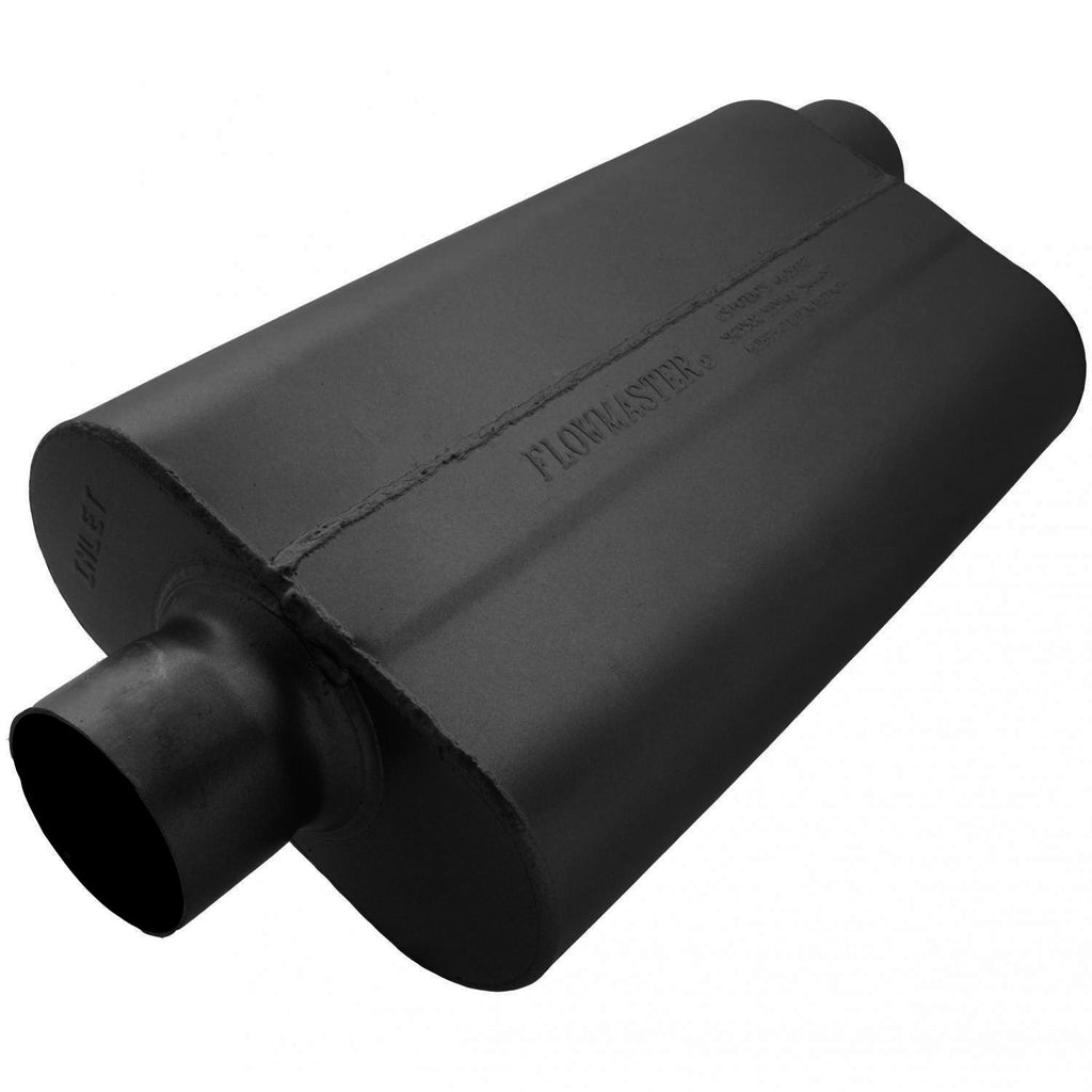 50 Series Delta Flow Chambered Muffler 50 Delta Flow 3.00 Center In 3.00 Offset Out Moderate Sound Flowmaster