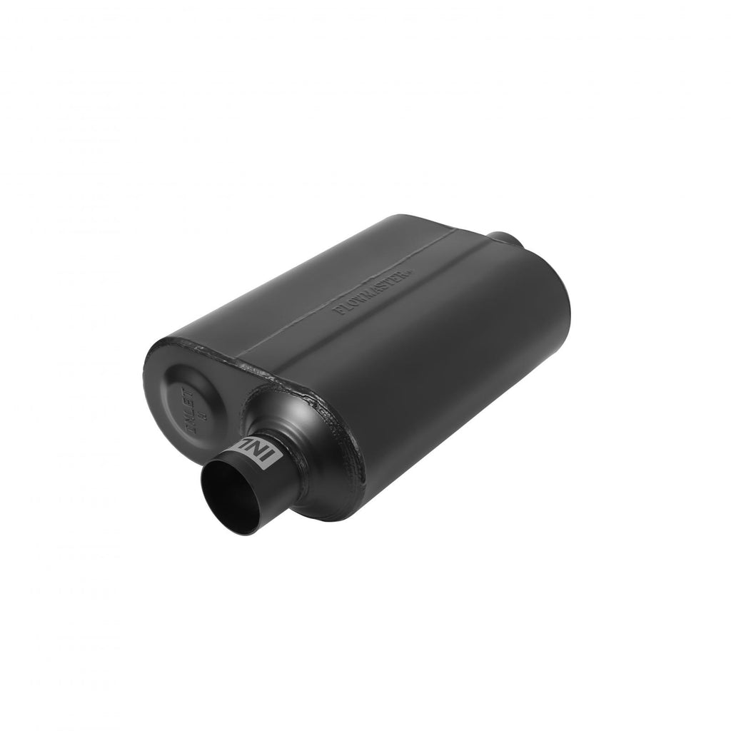 Super 40 Series Chambered Muffler Super 40 2.50 Offset In 2.50 Center Out Aggressive Sound Flowmaster