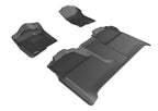 3D MAXpider 2007-2013 Chevrolet Silverado Crew Cab Kagu 1st 2nd Row Floormats - Black