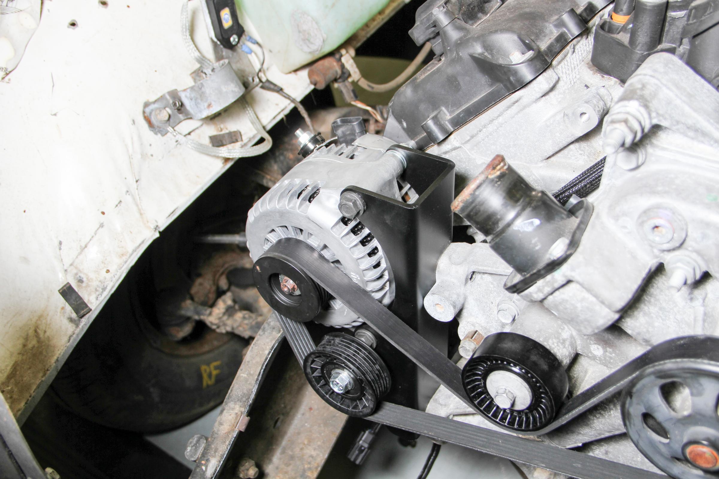 Gen III Hemi Alternator Relocation Bracket Fits Alternator Moves Alternator Inward for Extra Clearance on Right Side of Engine Use with Small & Short Alternator 197-302 or 197-303 Holley