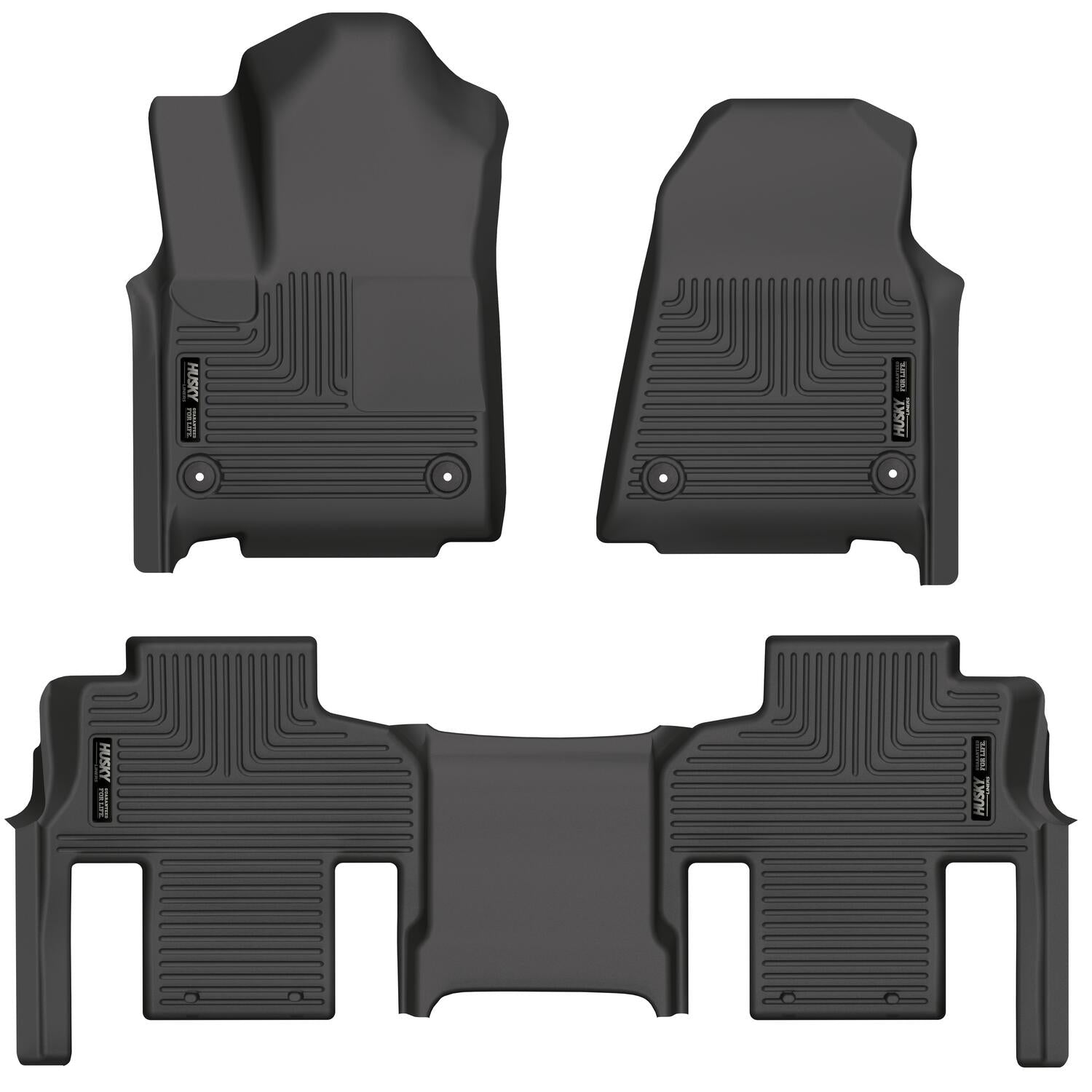 Weatherbeater Front & 2nd Seat Floor Liners (Footwell Coverage) For 2022-2024 Jeep Grand Wagoneer Husky Liners