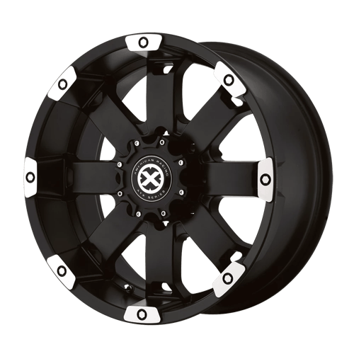 AX185 17X8 6X5.5 M-BLK MACH 00MM