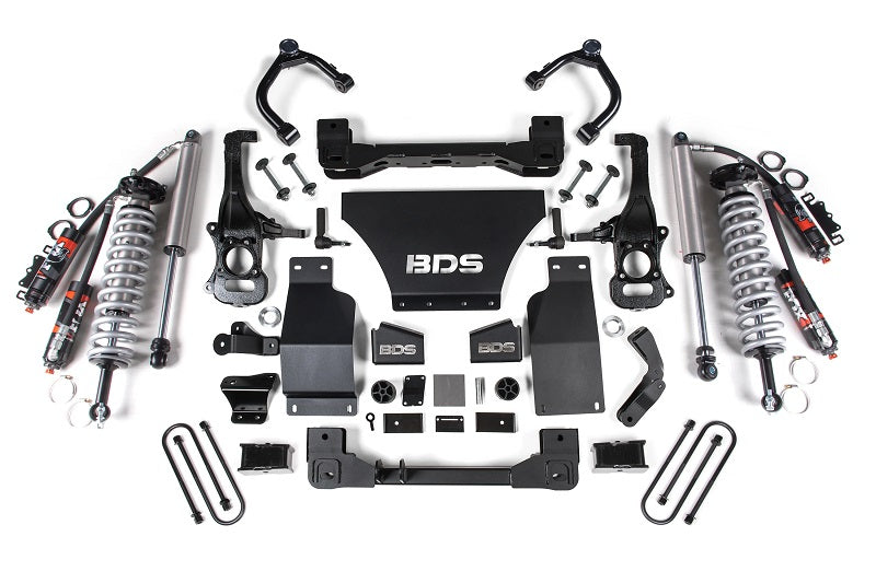 25-Up Silverado/Sierra 1500 4WD 4 Inch Suspension Lift Kit V8 Gas 3 Inch Rear Block -Fox 2.5 PES C/O Front Fox 2.5 PES Rear BDS Suspension