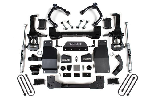 25-Up Silverado/Sierra 1500 4WD 4 Inch Suspension Lift Kit 3.0 Diesel / 2.7 Gas 3 Inch Rear Block Spacer Front Fox 2.0 PS Rear BDS Suspension