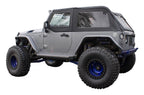 Black Sailcloth Bowless Soft Top w/ Tinted Windows for JK Wrangler w/ 2 Door RT Off Road